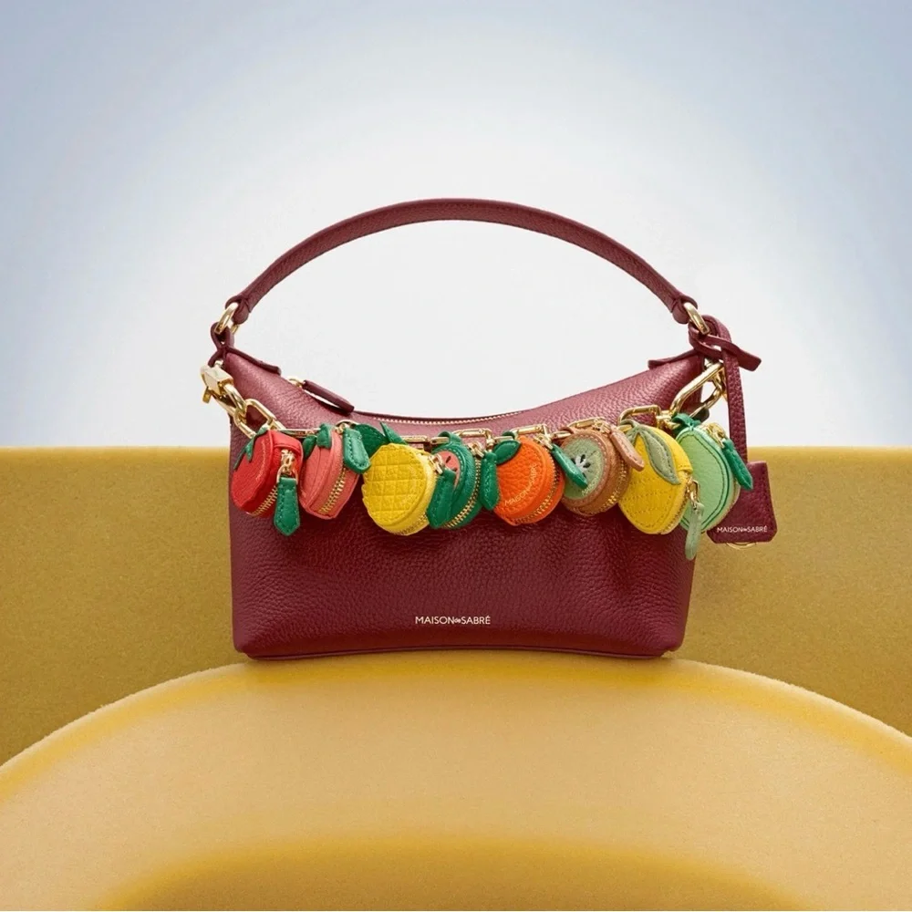 BRAND NEW Small Soft Hobo Maison de Sabre Bag with 2 Charms! - Picture 13 of 13